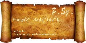 Pengő Szólát névjegykártya